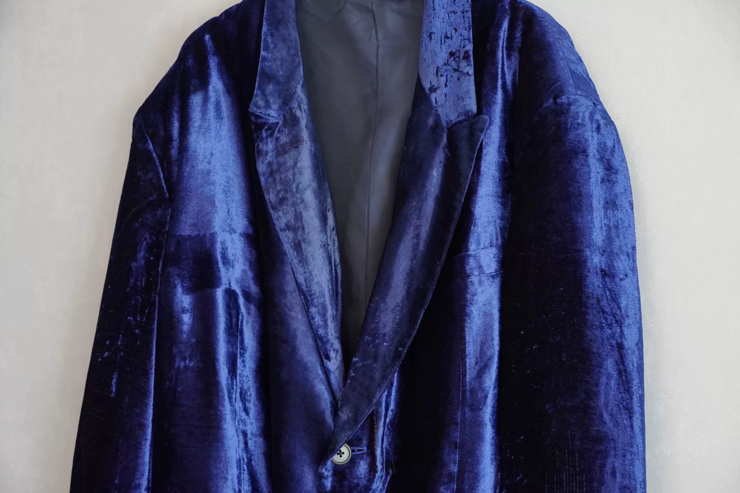 yohji yamamoto blue velvet jacket