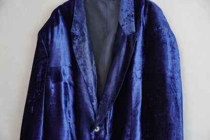 yohji yamamoto blue velvet jacket