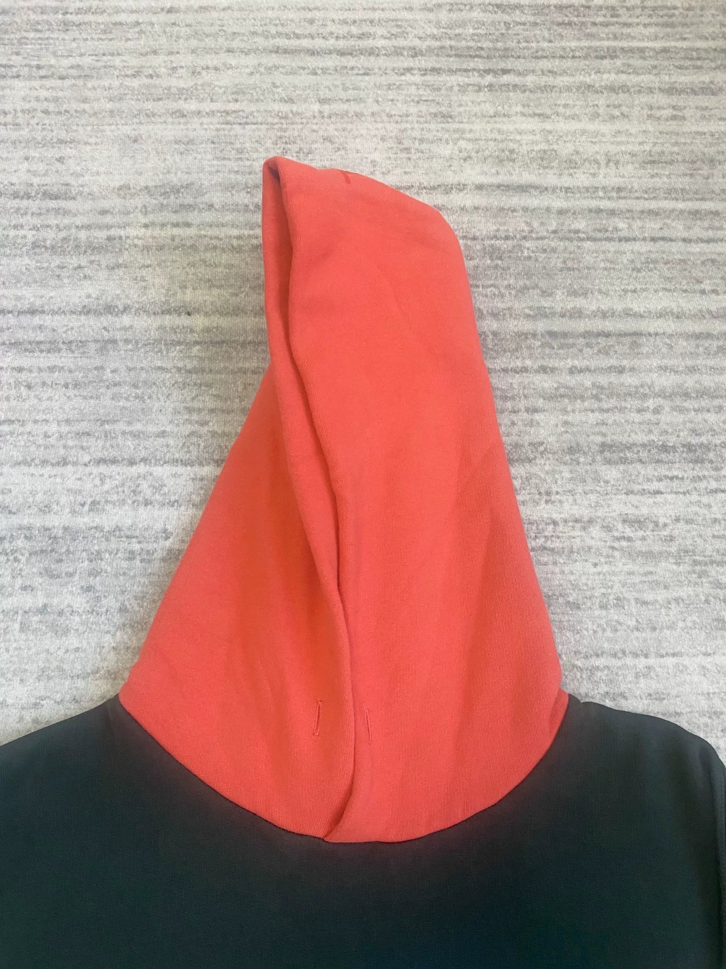 black and white checkered hoodie with red hood