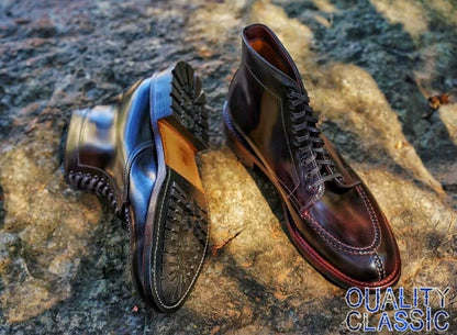 Alden Tanker Boots with Dogtooth Sole