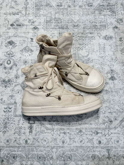 Rick Owens Canvas High-Top Sneakers