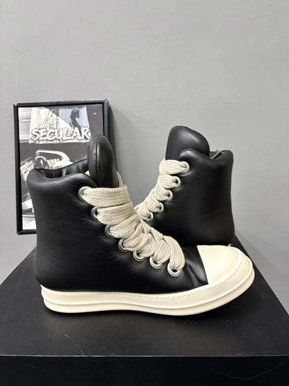 Rick Owens High-Top Leather Chunky Sneakers