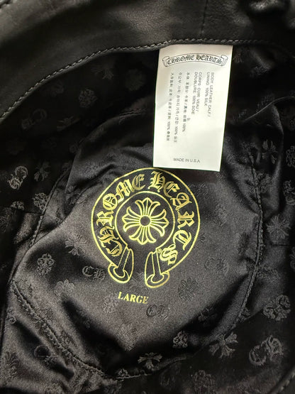 Chrome Hearts Silver Cross Leather Fisherman Hat