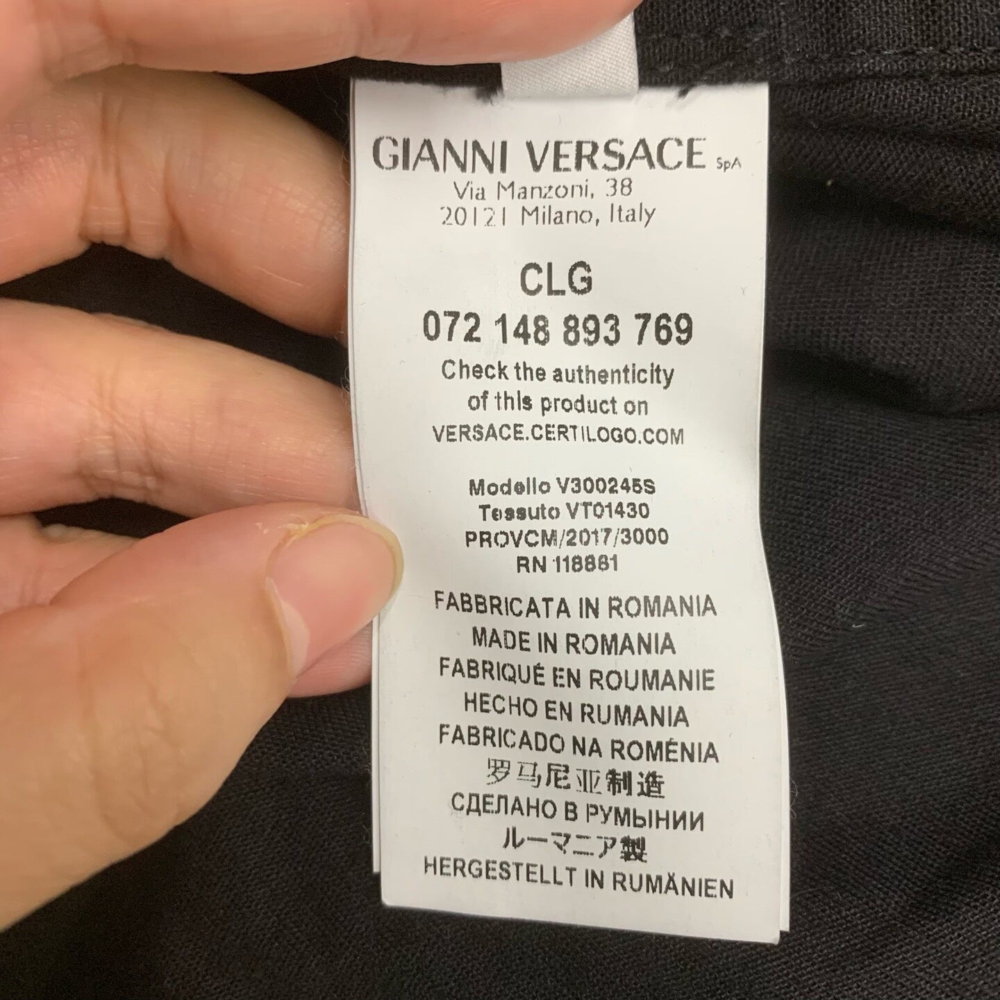 versace black patterned long sleeve shirt
