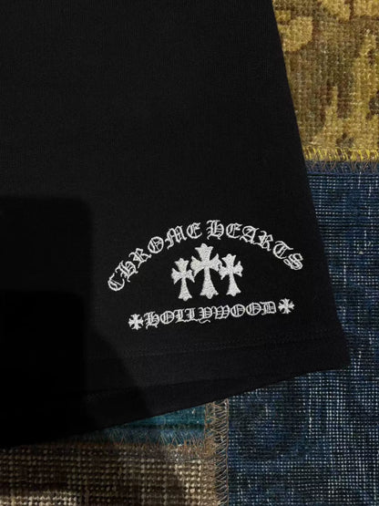 Chrome Hearts Black Embroidered Shorts