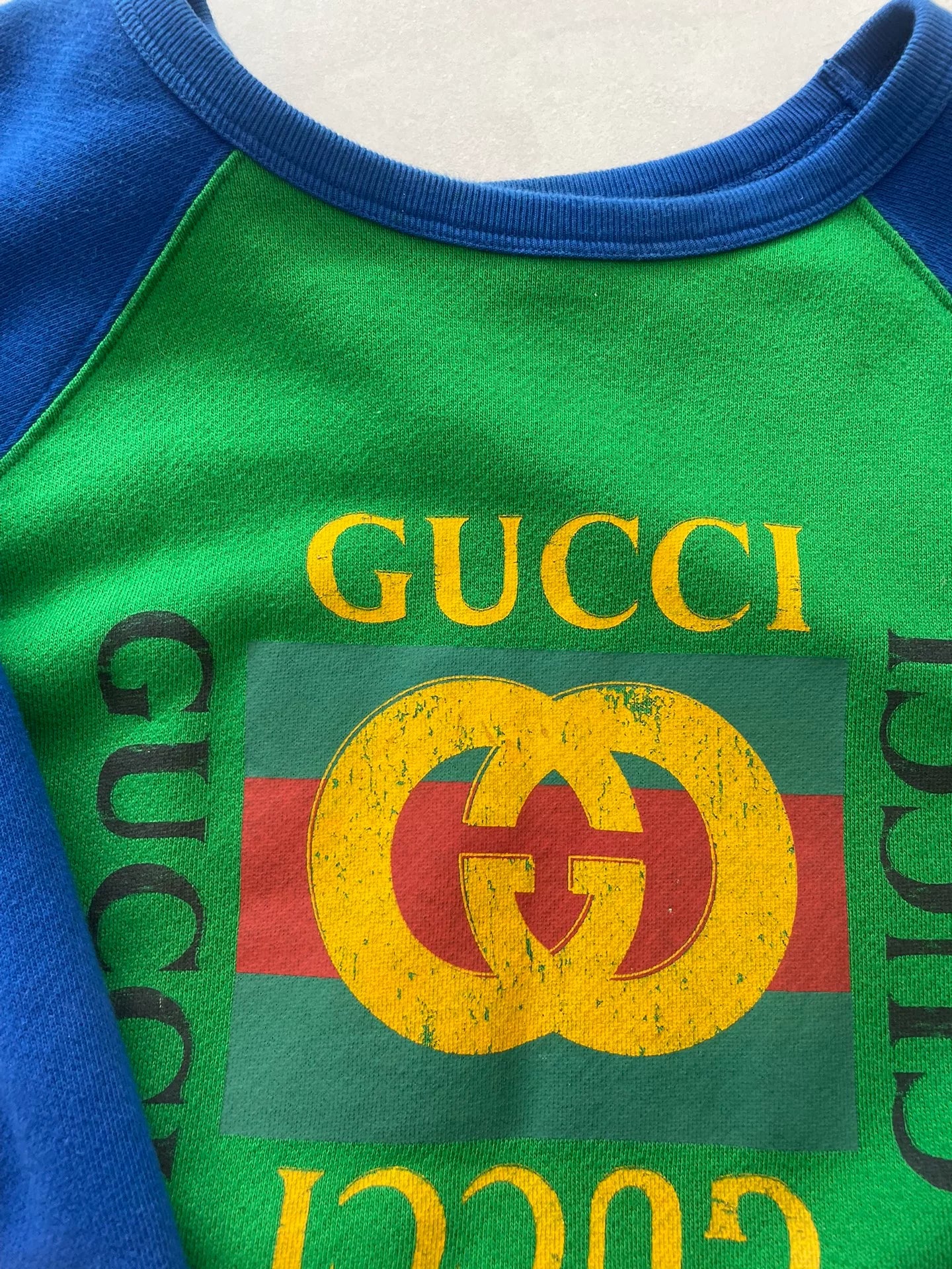 Gucci Green and Blue Knitted Sweatshirt