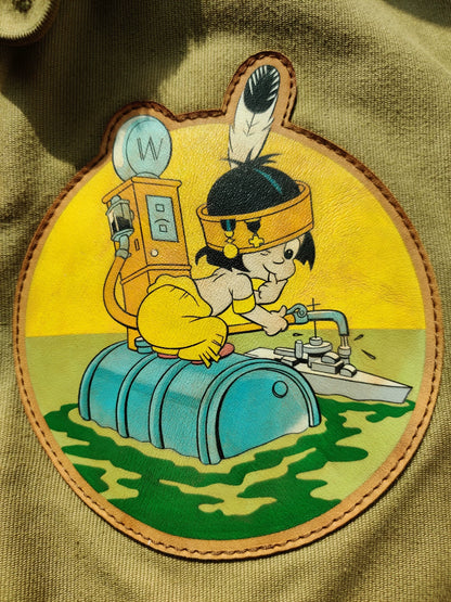 oversized u.s. navy deck jacket in beige