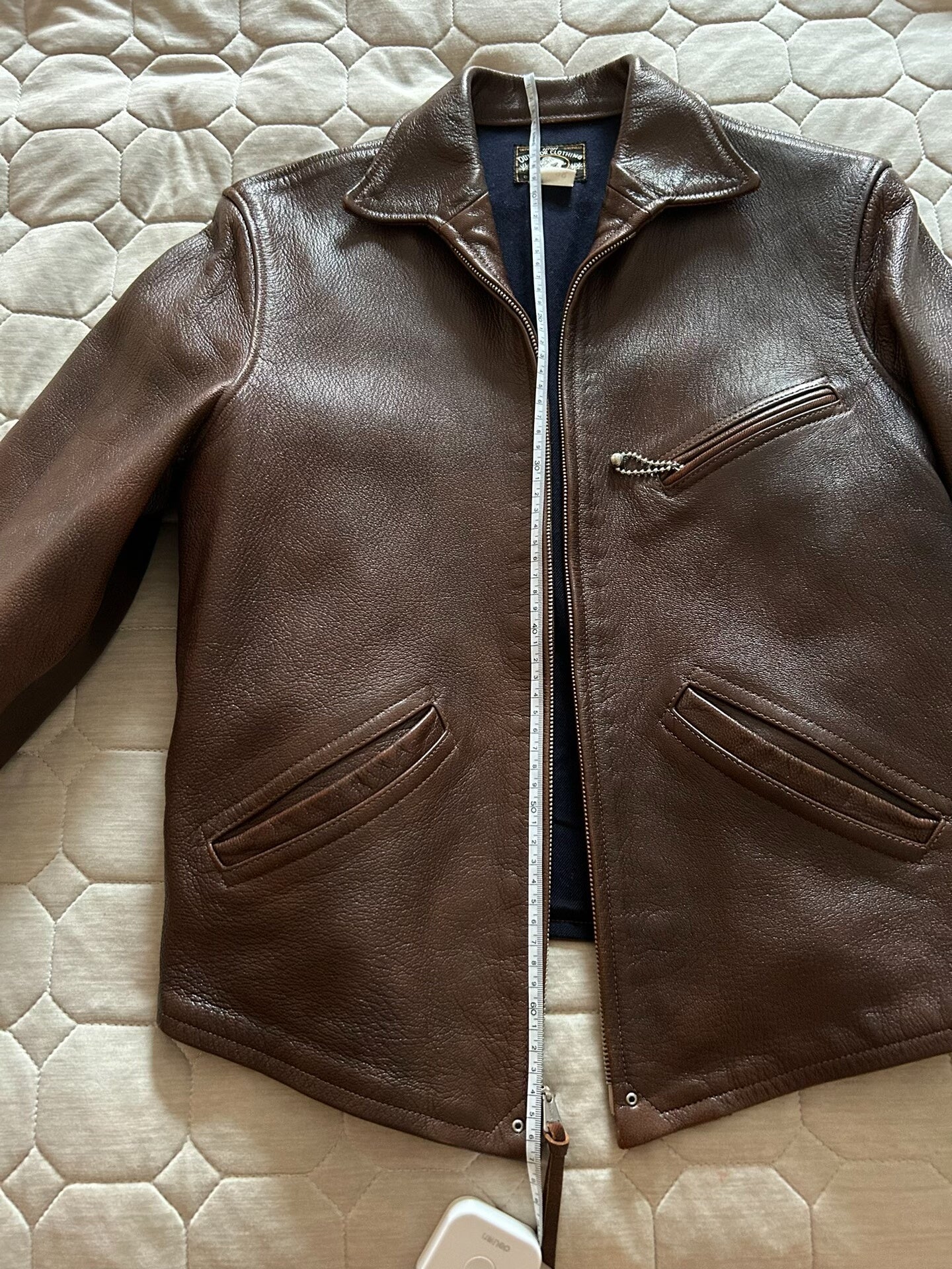 vintage brown goat leather jacket