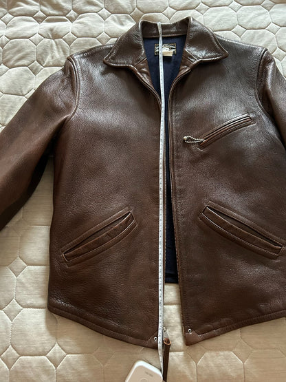 vintage brown goat leather jacket