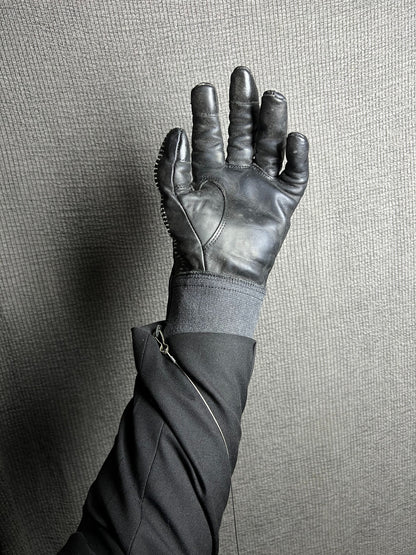 d hygen leather zip gloves for men