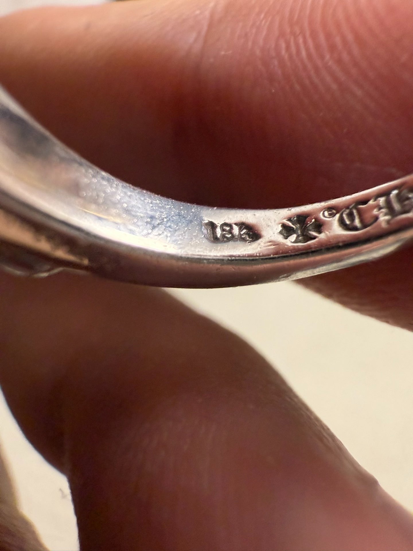 Chrome Hearts 18k White Gold Diamond Cross Ring