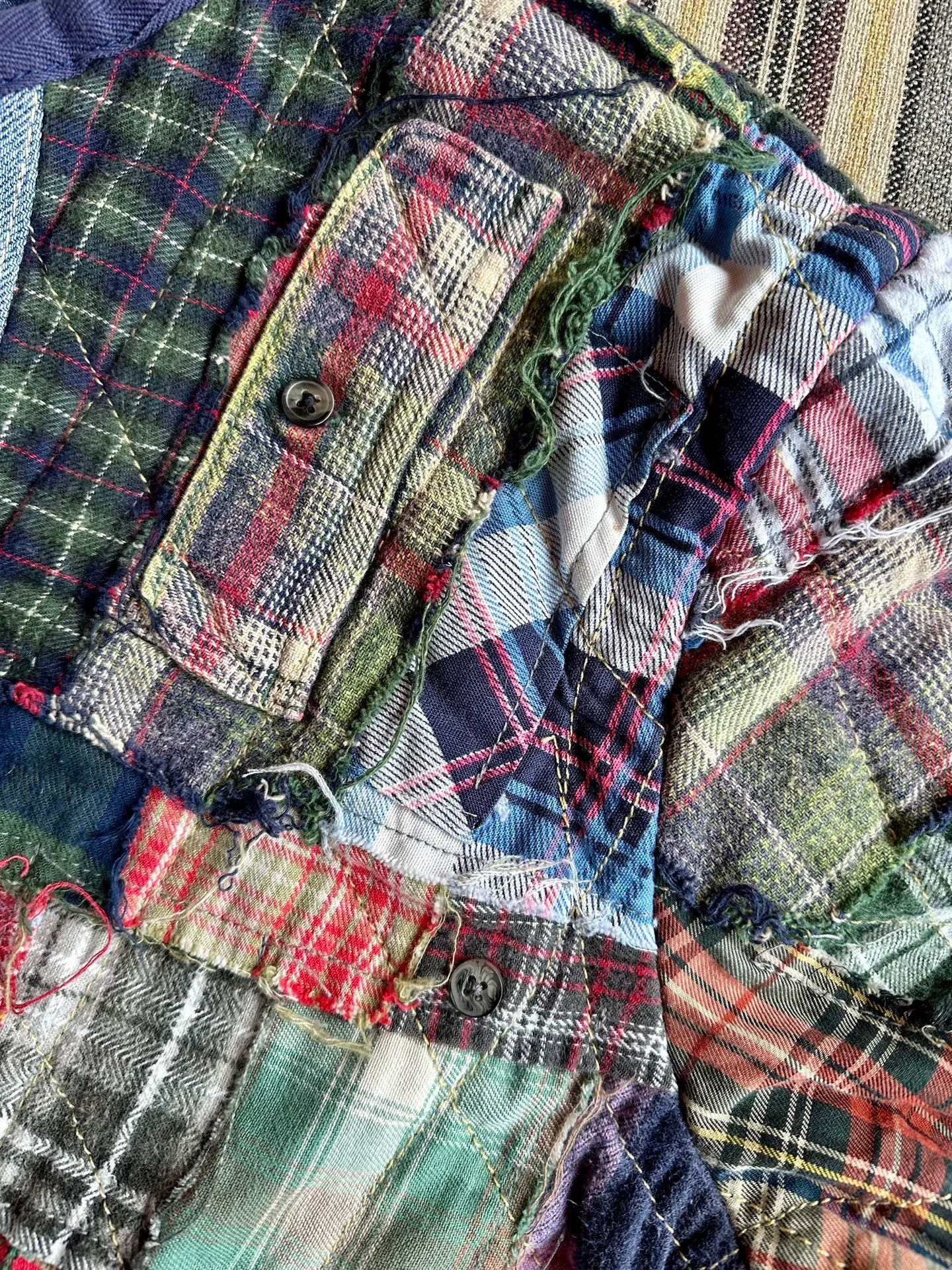 quilted patchwork flannel reversible jacket