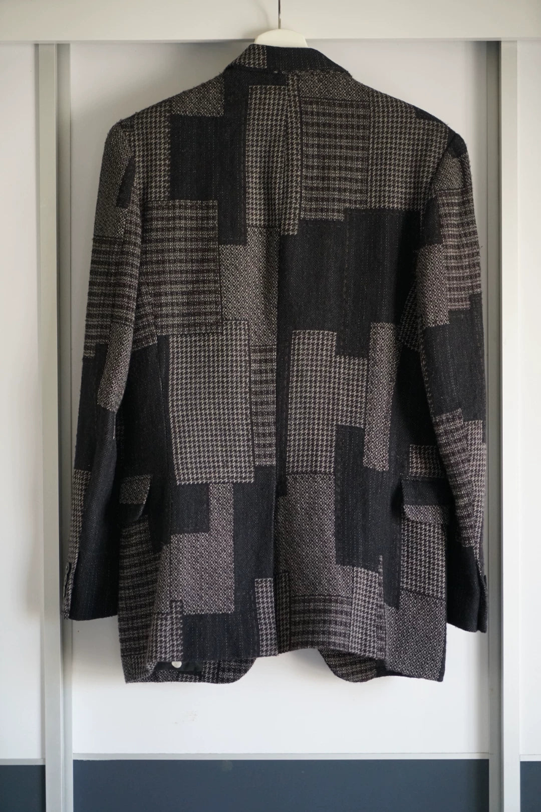 yohji yamamoto patchwork wool blazer