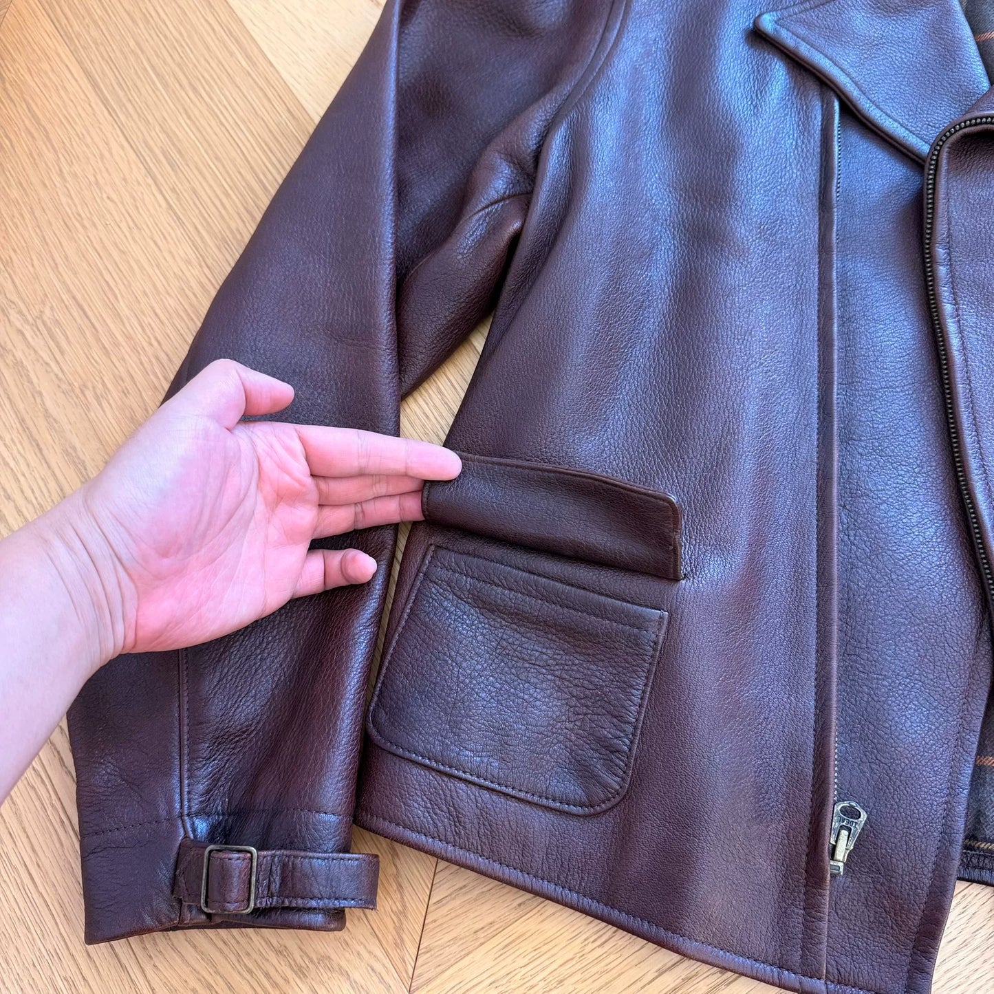 Vintage Red Suede Motorcycle Jacket