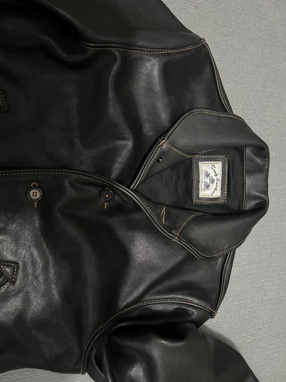 Campus Cowhide Leather Biker Jacket