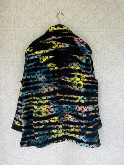 louis vuitton colorful denim jacket size L