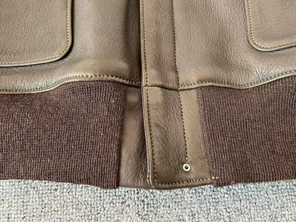 real mccoy a2 brown leather flight jacket