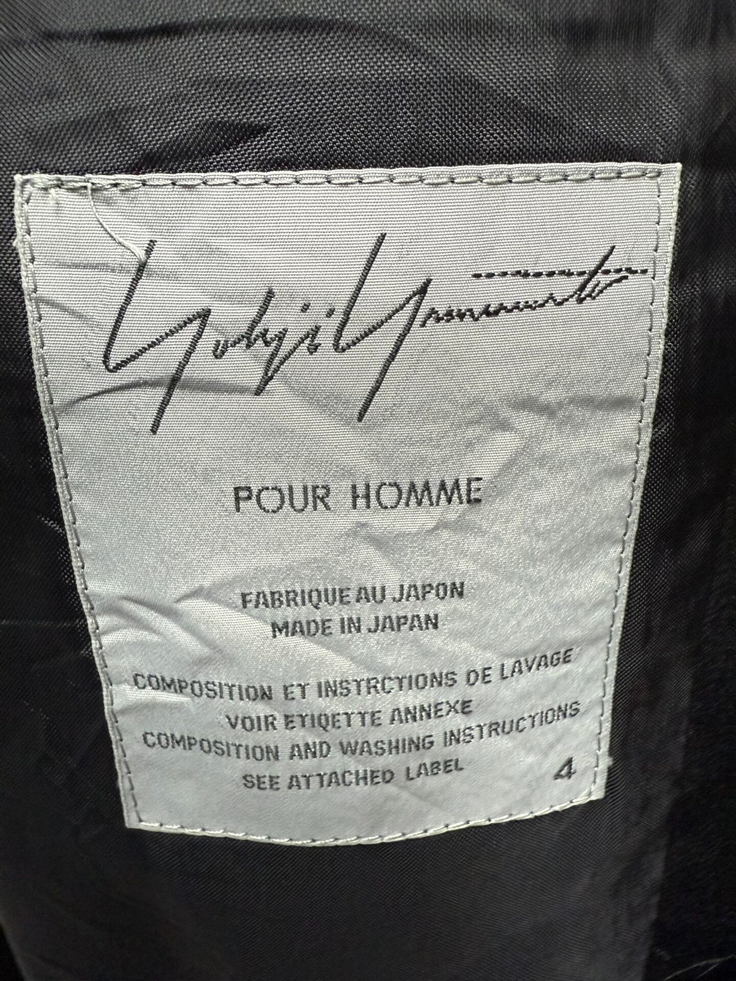 yohji yamamoto black duffle coat with horn buttons