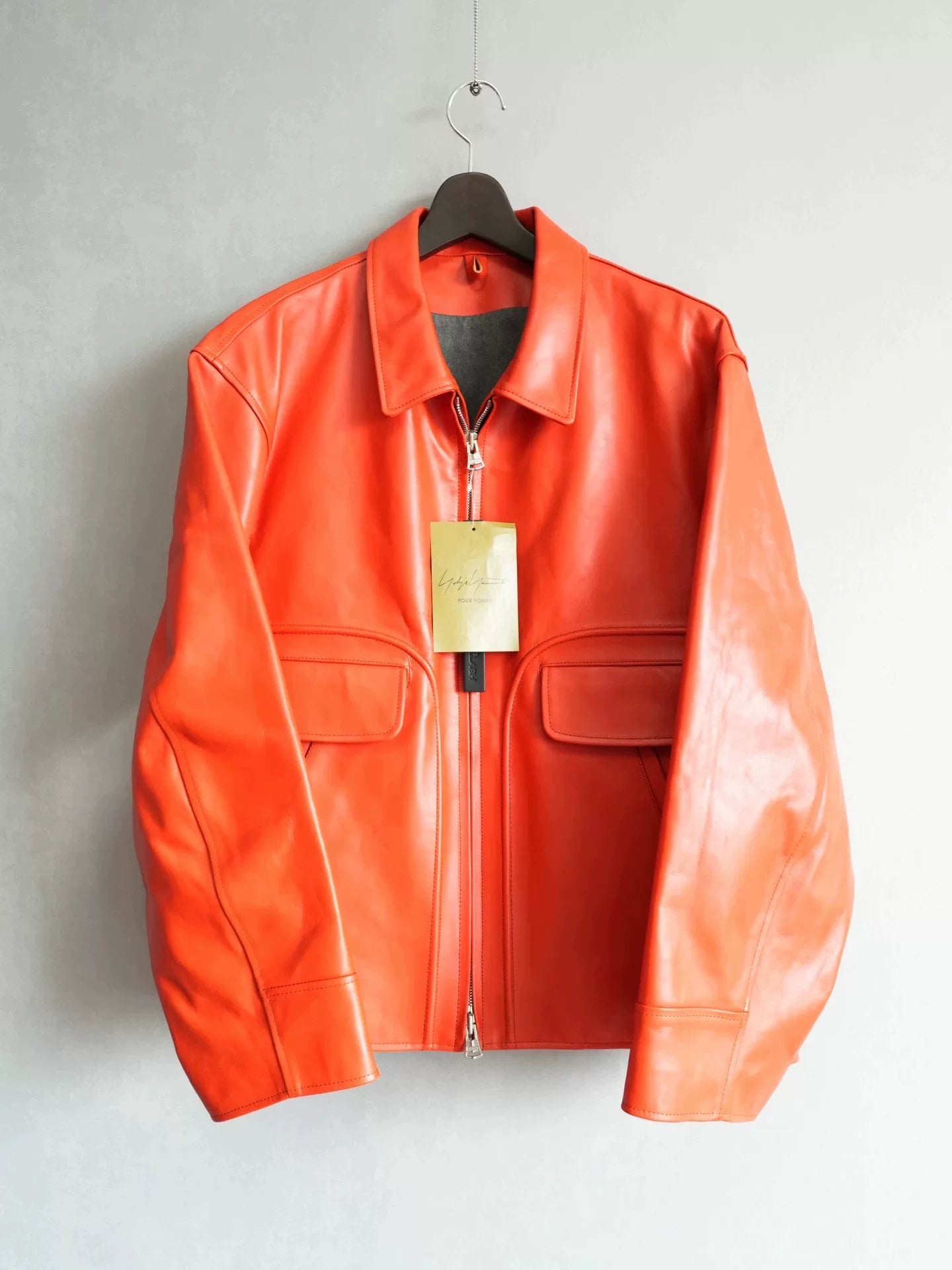 yohji yamamoto 22aw zip-up leather jacket