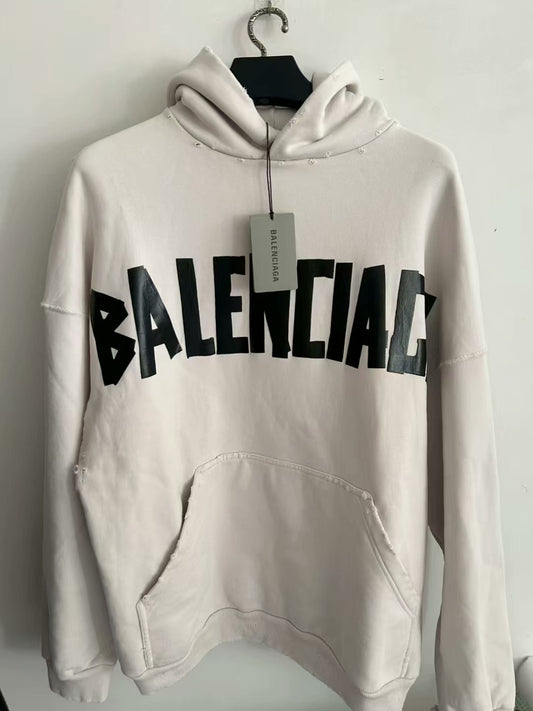 balenciaga beige hooded sweatshirt with tags