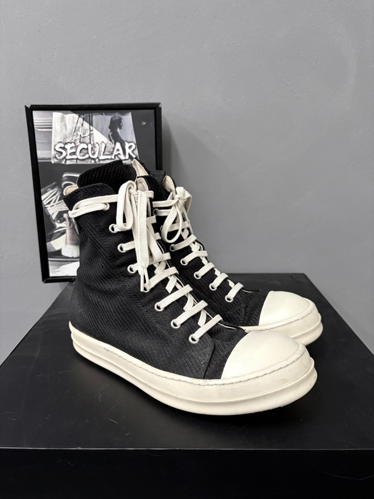 Rick Owens Drkshdw High-Top Canvas Shoes