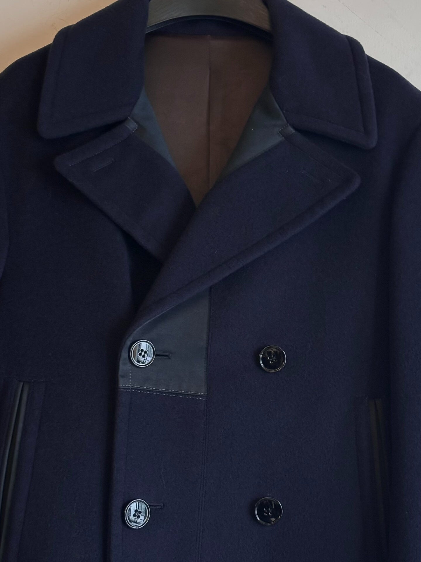 alexander mcqueen double-breasted wool blend coat