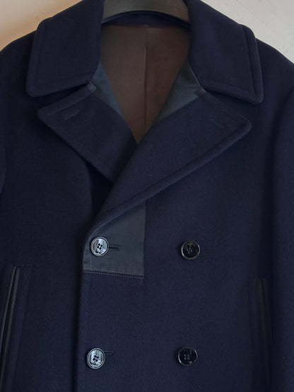 alexander mcqueen double-breasted wool blend coat