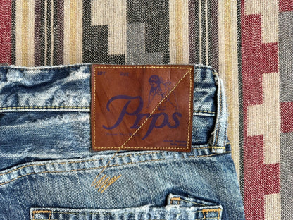 prps distressed heavy washed denim jeans
