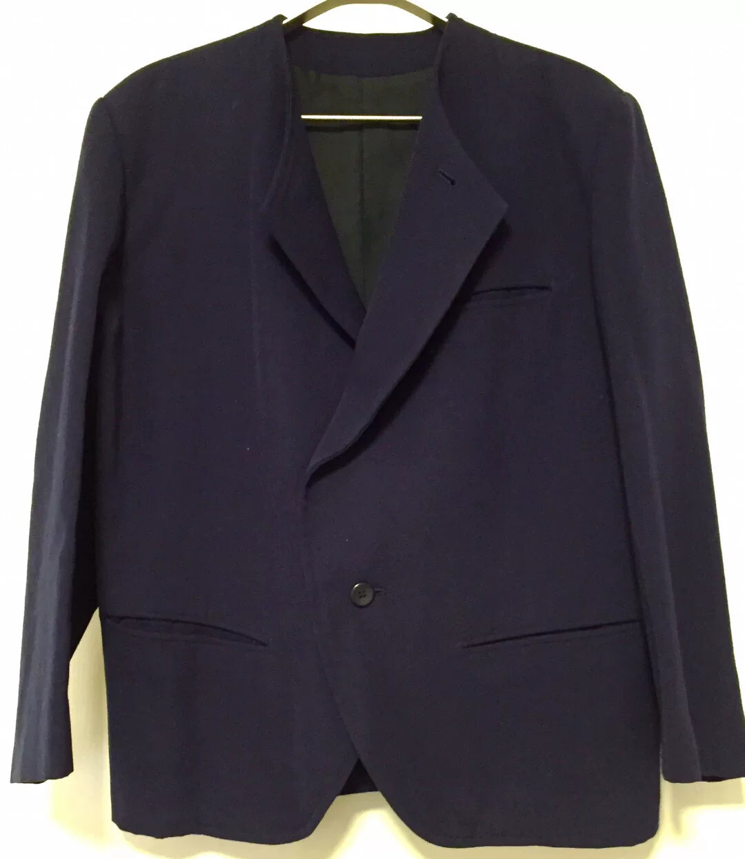 Yohji Yamamoto Y's Collarless Wool Blazer