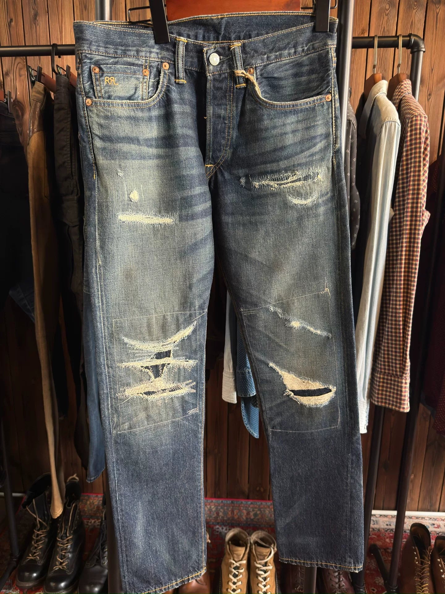 RRL American Knife-Cut Washed Jeans