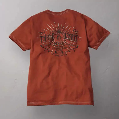 THE FLAT HEAD Retro Crew Neck T-Shirt Japan