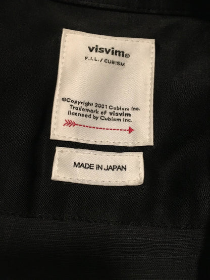 visvim black silk short sleeve shirt