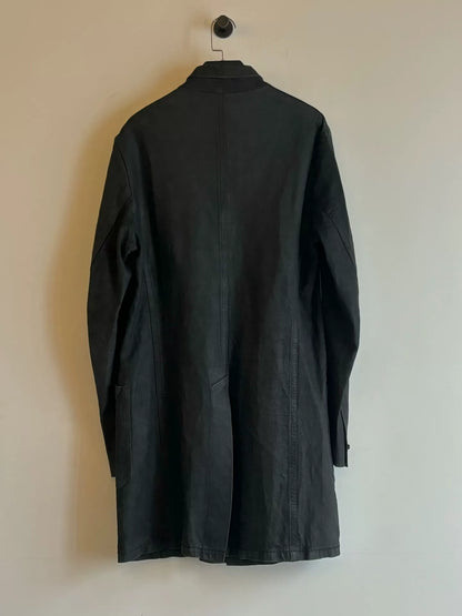vintage green leather trench coat