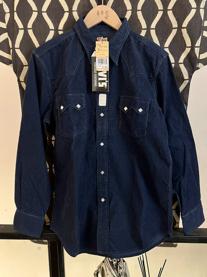 levi's lvc corduroy shirt in navy and wine