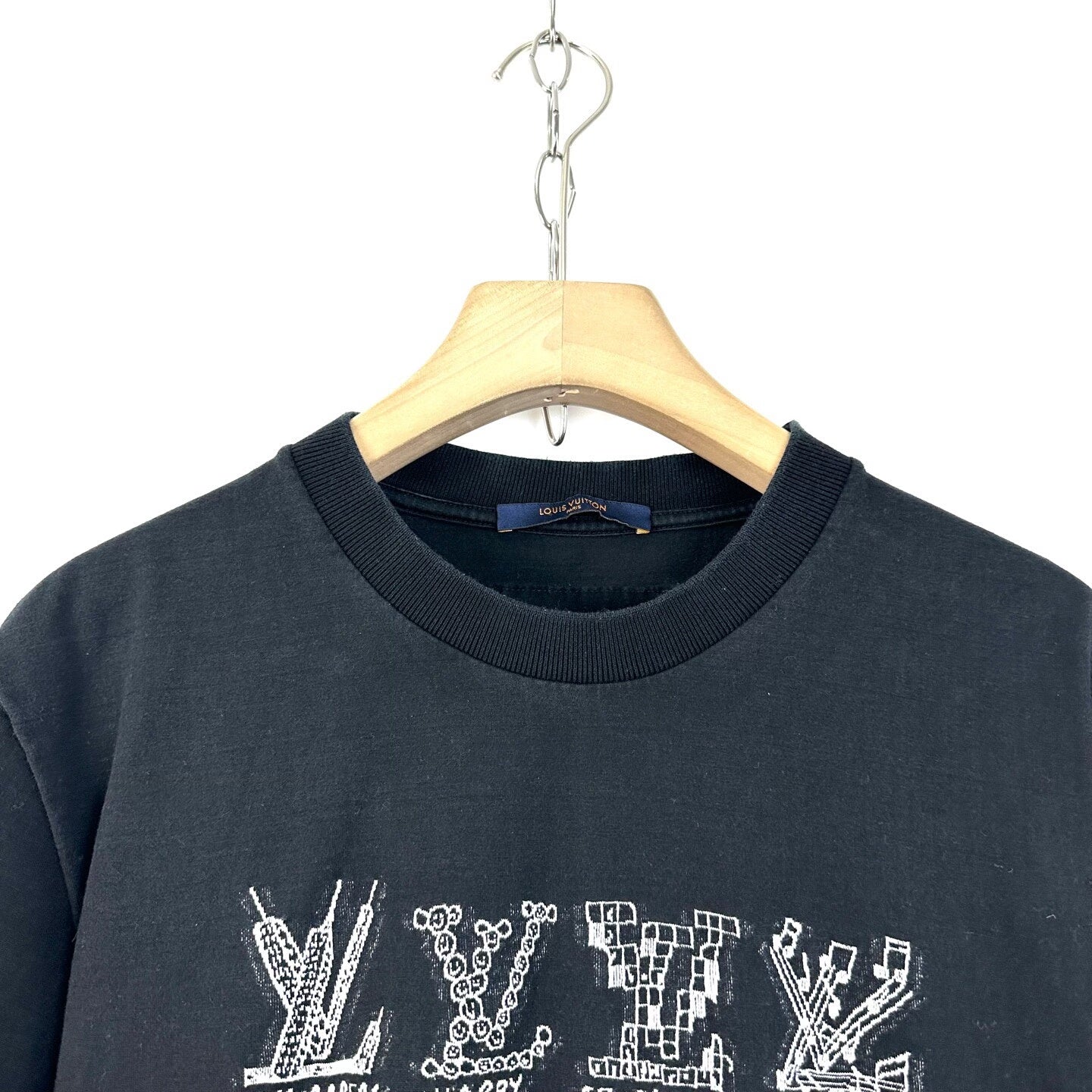 Louis Vuitton Black Logo Print T-Shirt