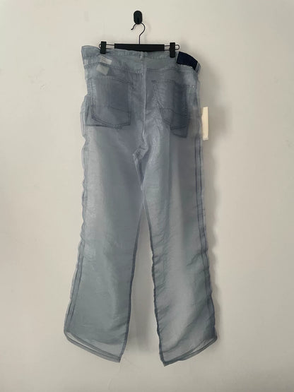 transparent denim pants for layering