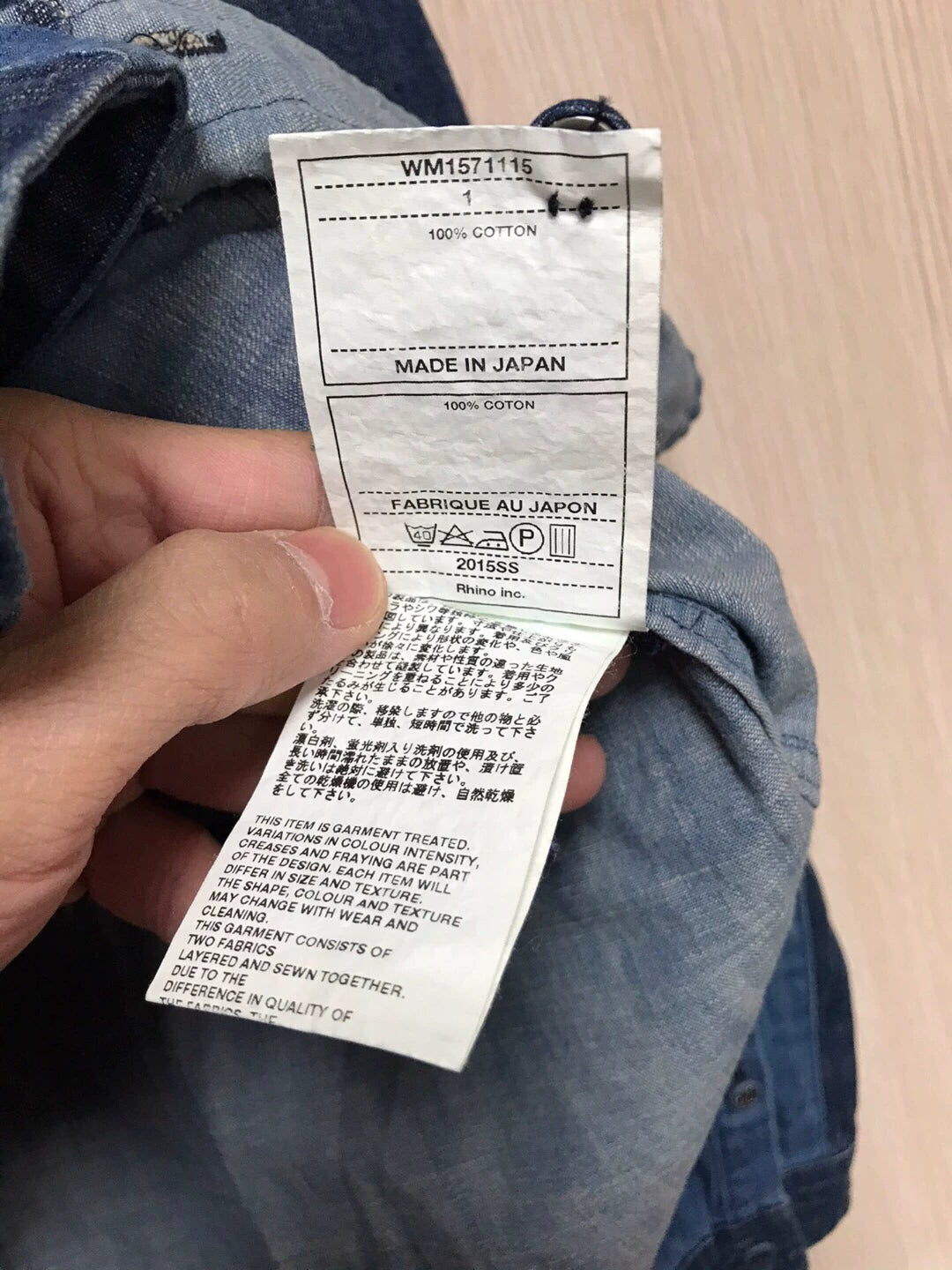 indigo patchwork button-up shirt made in japan