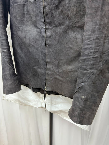 vintage distressed leather jacket size 50