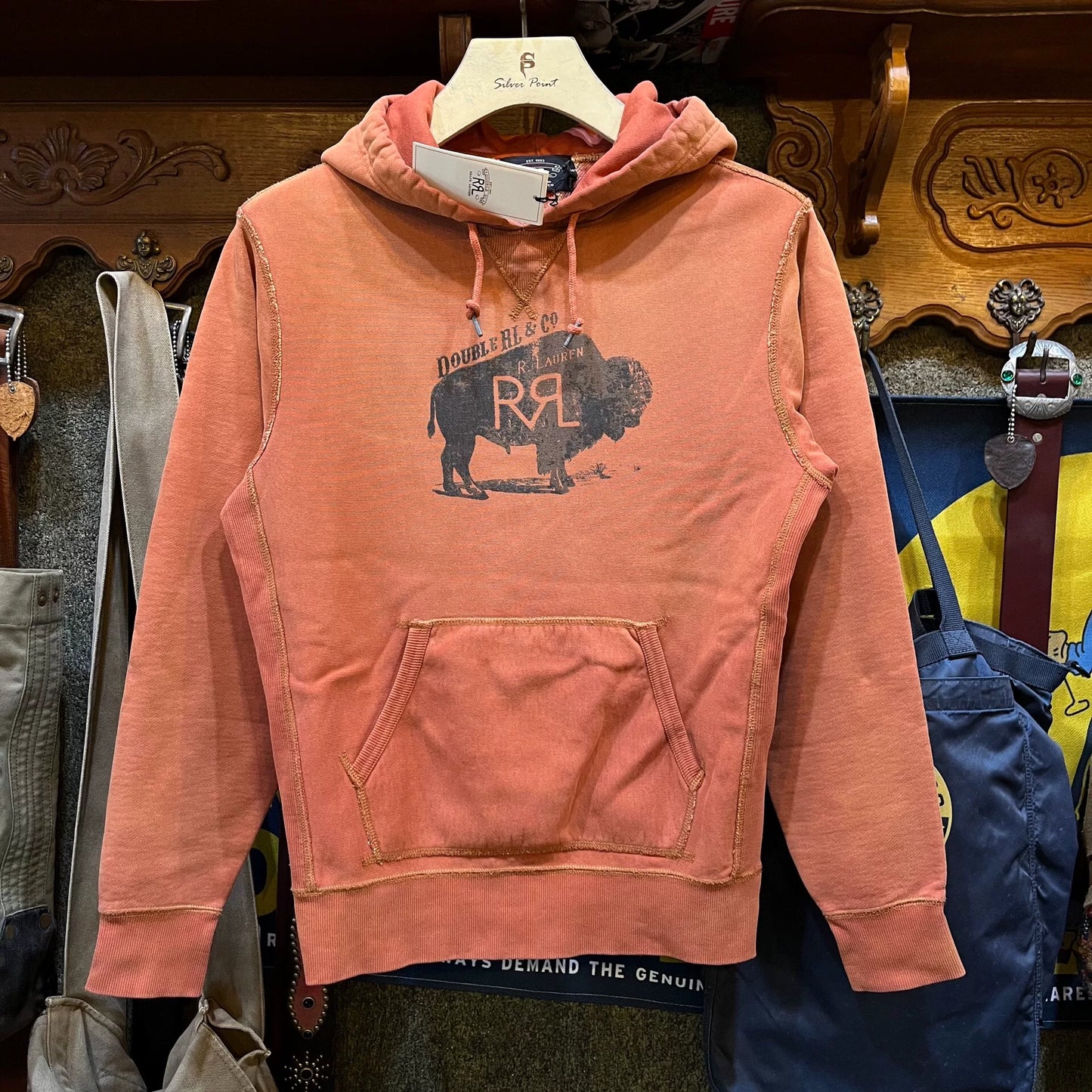 rrl water-washed buffalo sweatshirt by ralph lauren