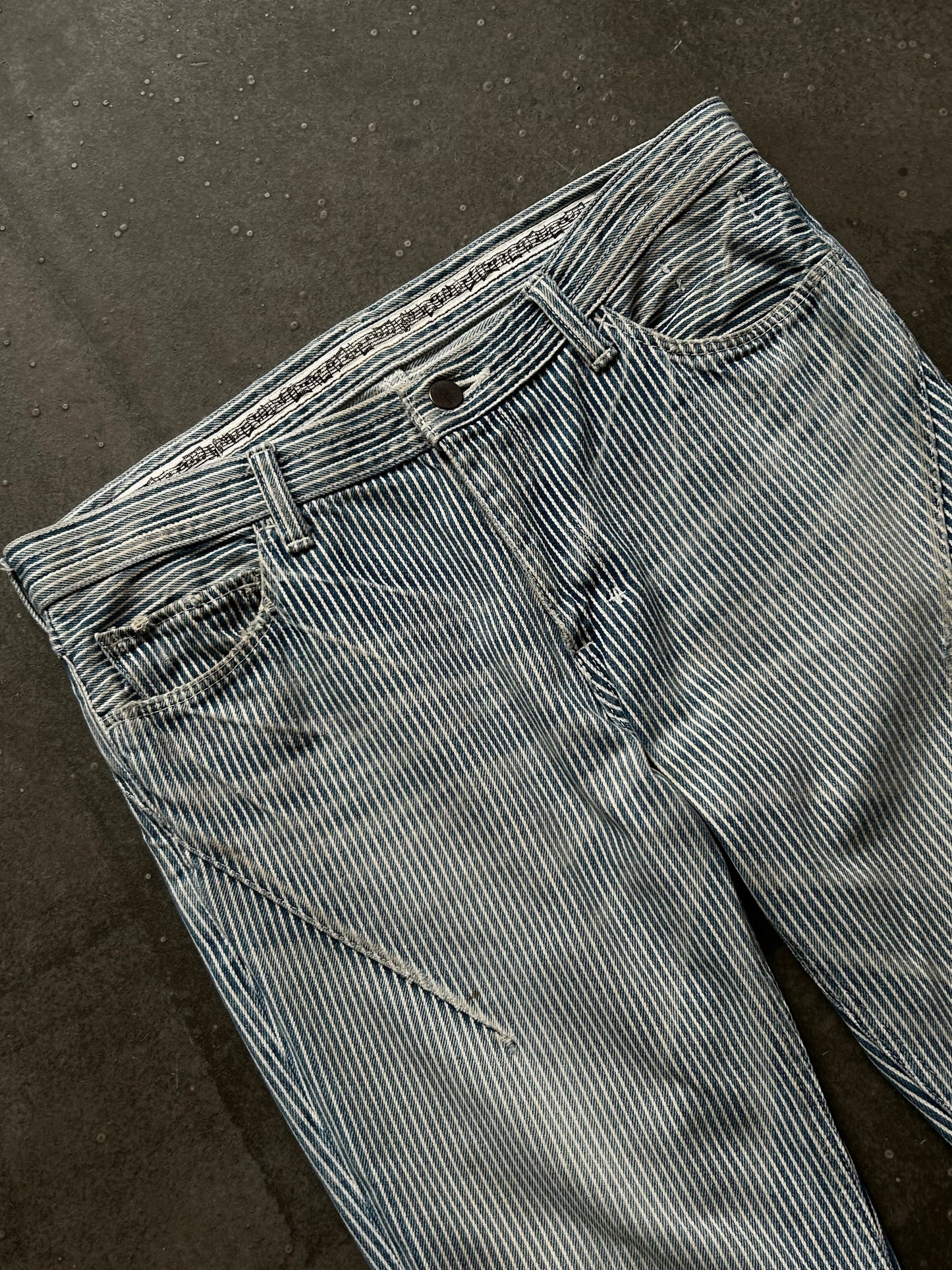 number nine striped washed denim pants