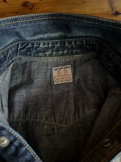 vintage western style denim button-up shirt