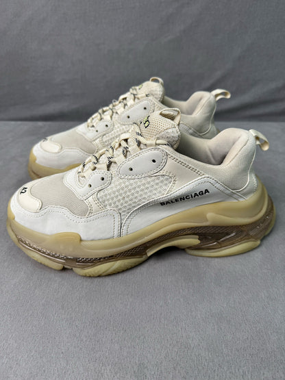 Balenciaga Triple S Cream Sneakers Size 42