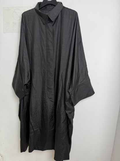 issey miyake 80s oversized black coat