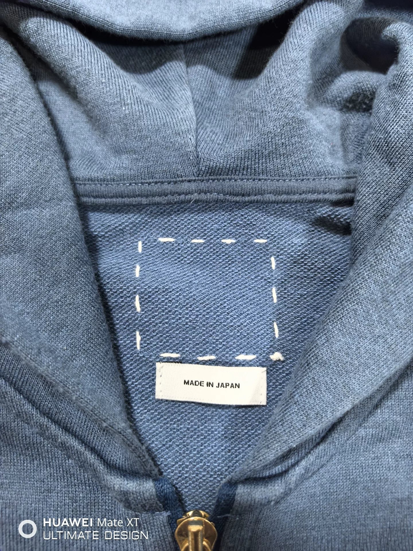 visvim spot flag zip hoodie in navy