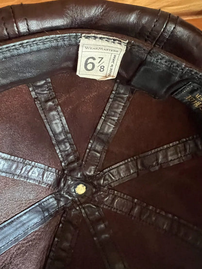 leather patchwork newsboy cap for small heads