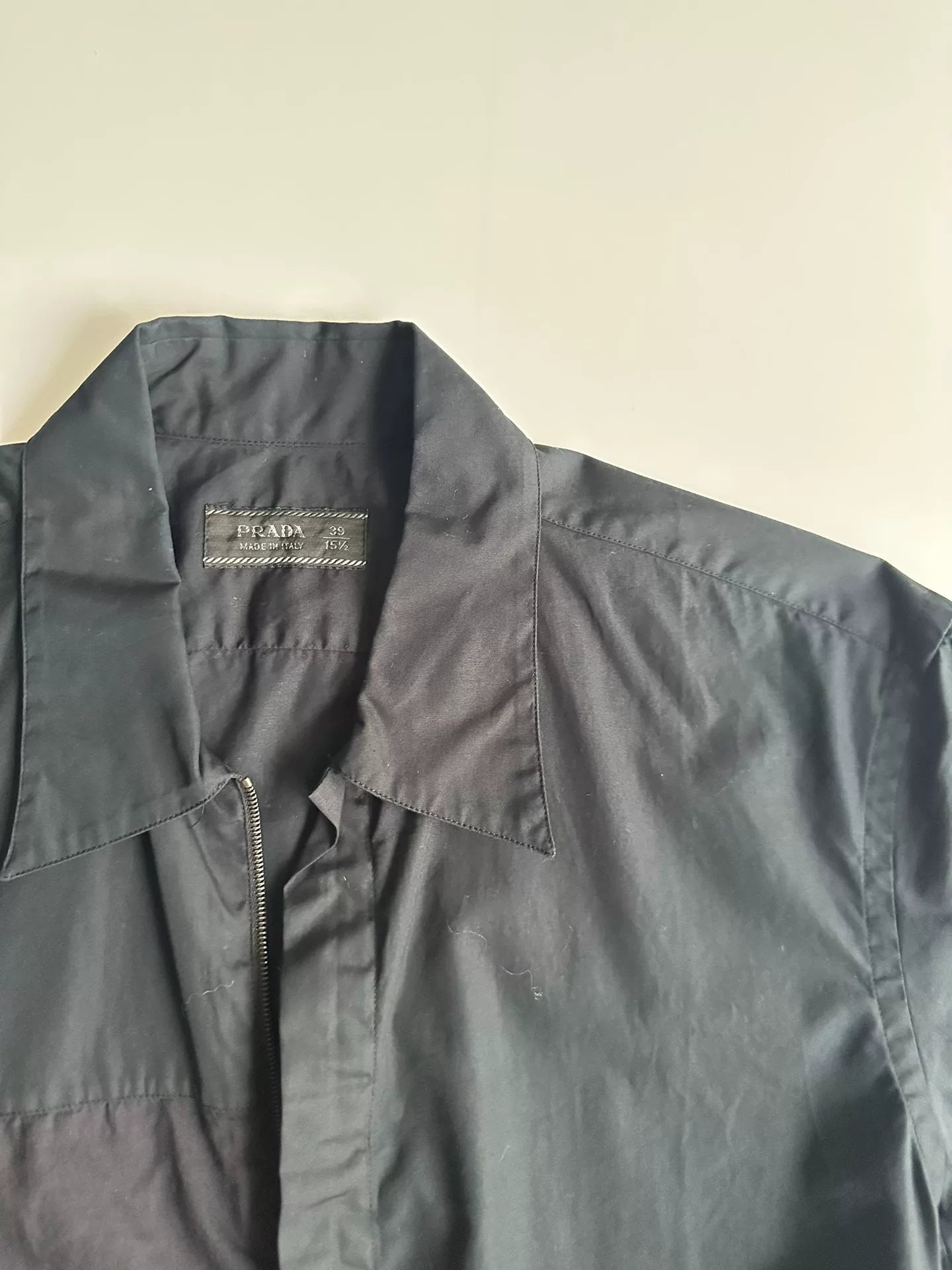Prada Mixed Fabric Zip Shirt