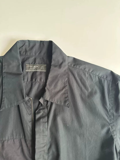 Prada Mixed Fabric Zip Shirt