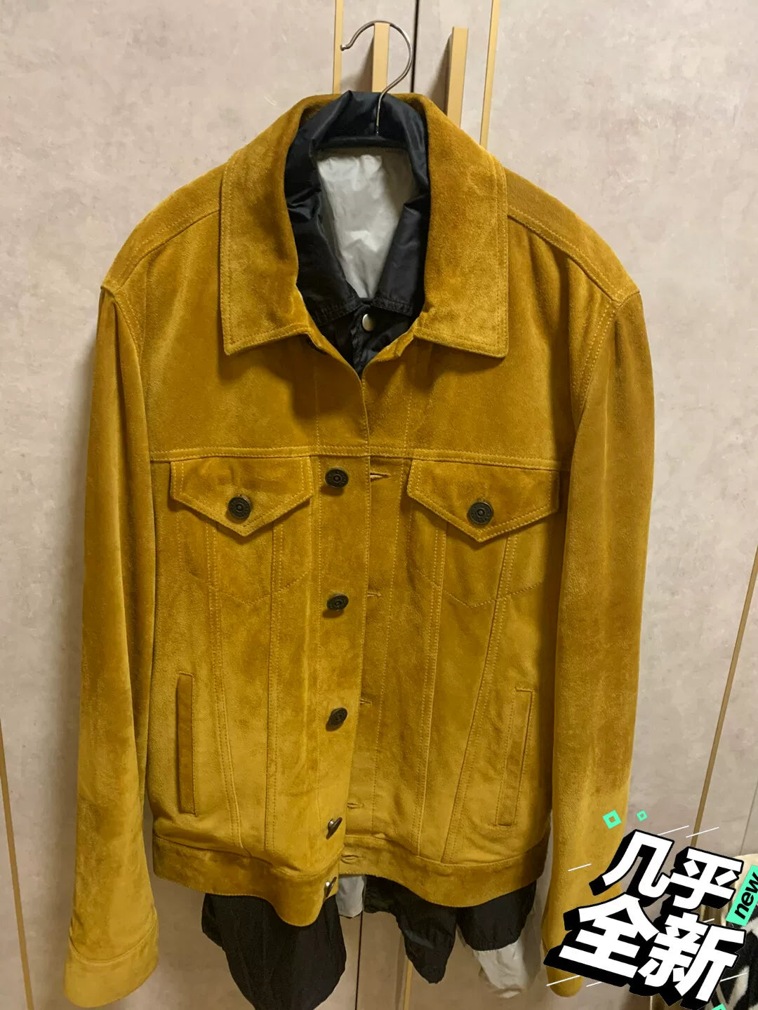stylish yellow suede men's jacket