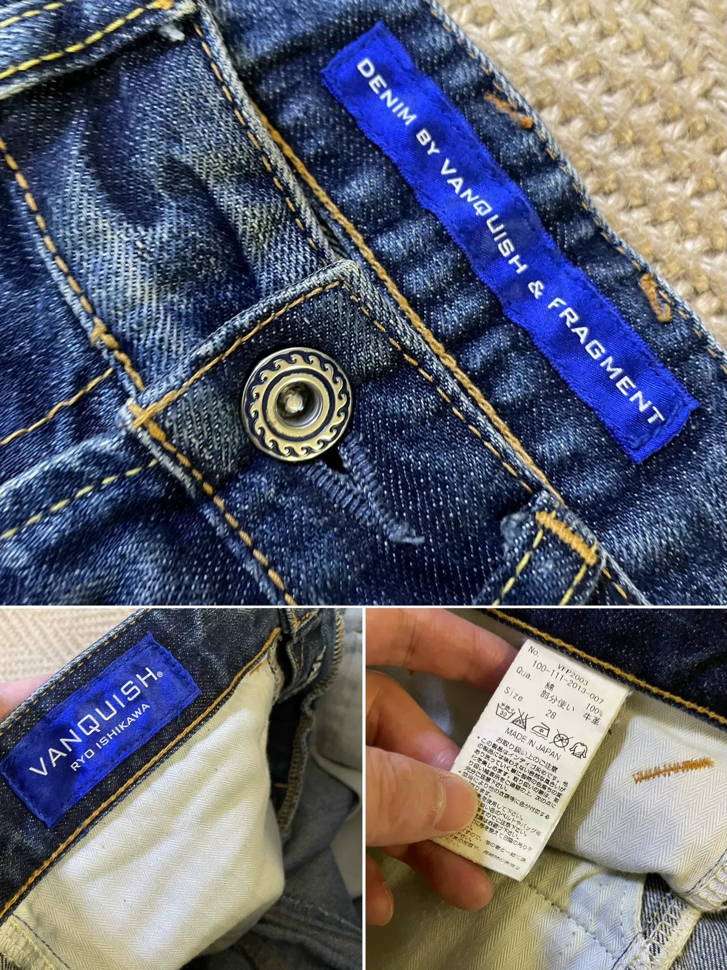 vintage denim with distressed details