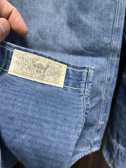 RRL Denim Long Sleeve Shirt in Blue